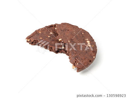 Protein cookie, round protein brownie with chocolate and cocoa, gluten-free cookies 130598923
