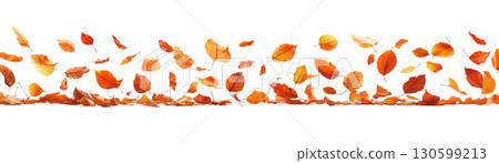 Autumn leaves fall on a white background, created with AI Autumn leaves fall on a white background, created with AI 130599213