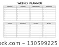 Weekly Planner template in minimal style for organizing tasks. Clean and minimalist weekly planner template. Easy to customize and print. Perfect for personal time management and productivity planning 130599225