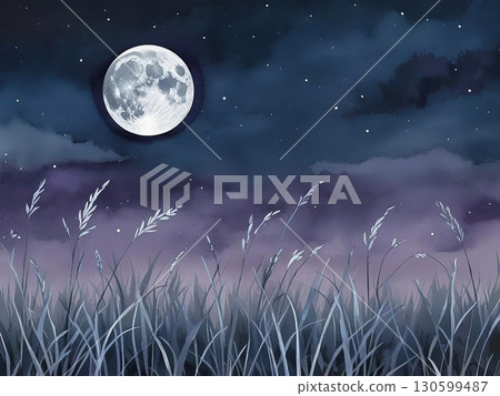 Illustration of a fantastic moonlit night 130599487