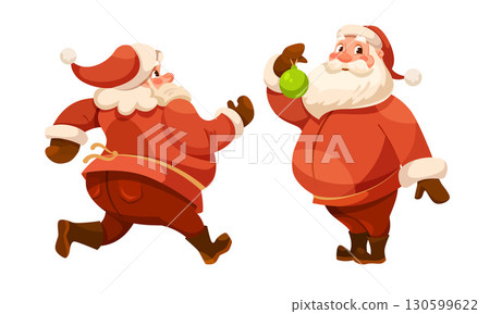 Cheerful and delightful Santa Claus Characters for joyous Holiday Celebrations and festivities 130599622