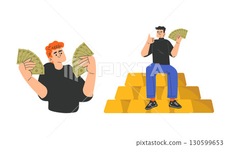 Illustrations Representing Wealth and Prosperity in Various Forms and Dimensions Illustrations Representing Wealth and Prosperity in Various Forms and Dimensions 130599653