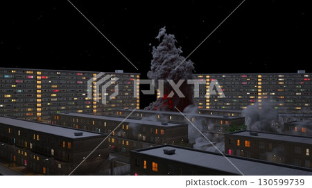 Cityscape under attack 130599739