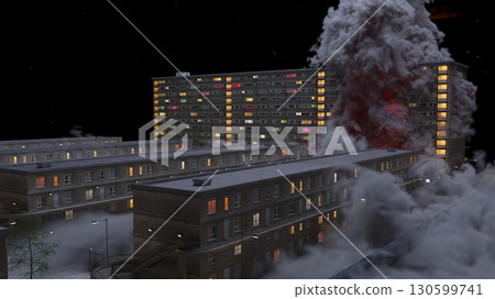 Cityscape under attack 130599741