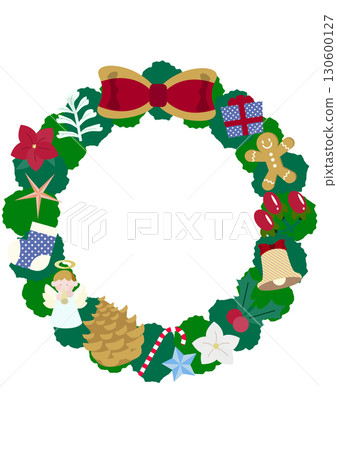 Christmas wreath frame background illustration material 130600127