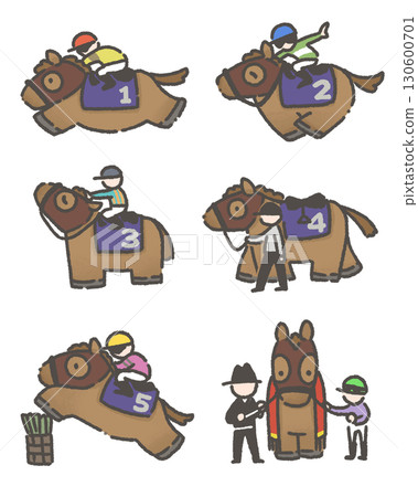 手繪插圖的賽馬 手繪插圖的賽馬 130600701
