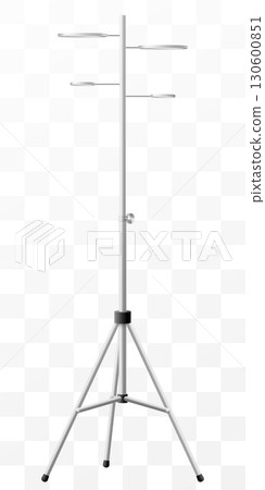 Hospital IV Stand - Medical Infusion Pole with Hooks isolated on transparent background. IV Blood Bag Dropper Stand. Laboratory equipment for blood transfusion. Realistic 3d Vector Illustration 130600851