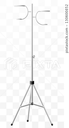 Hospital IV Stand - Medical Infusion Pole with Hooks isolated on transparent background. IV Blood Bag Dropper Stand. Laboratory equipment for blood transfusion. Realistic 3d Vector Illustration 130600852