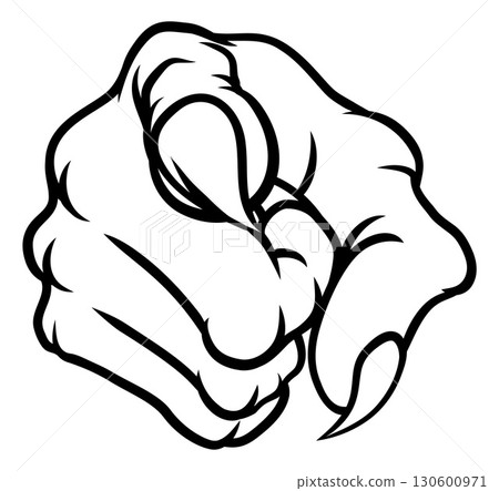 Halloween Monster Claw Hand Pointing at You Viewer 130600971