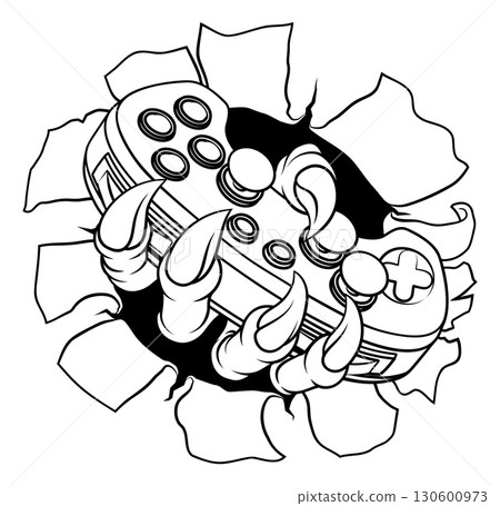 Video Gamer Game Gaming Controller Claw Hand Video Gamer Game Gaming Controller Claw Hand 130600973
