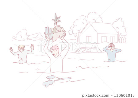 Flood and damaged estate concept 130601013