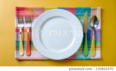 彩色餐墊與圓盤高架模型 130601070