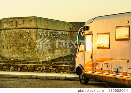 Caravan at old guards castle, Almeria Spain 130602054