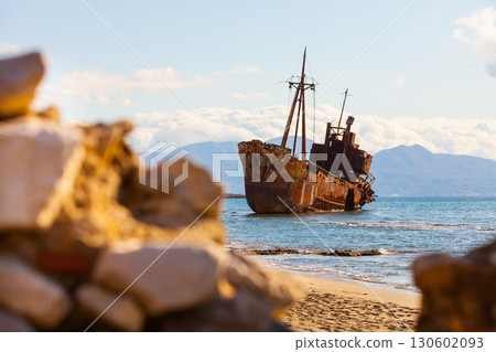 The famous shipwreck near Gythio Greece The famous shipwreck near Gythio Greece 130602093