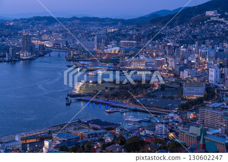 Nagasaki Prefecture: Night view of Mount Nabekanmuri in Nagasaki City, one of Japan's three greatest night views Nagasaki Prefecture: Night view of Mount Nabekanmuri in Nagasaki City, one of Japan's three greatest night views 130602247
