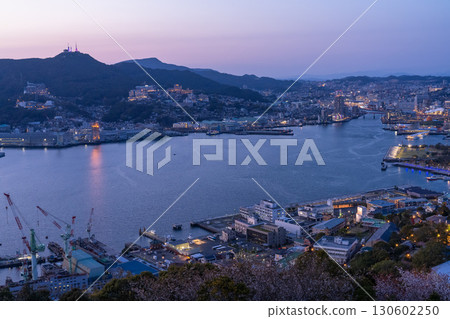 Nagasaki Prefecture: Night view of Mount Nabekanmuri in Nagasaki City, one of Japan's three greatest night views Nagasaki Prefecture: Night view of Mount Nabekanmuri in Nagasaki City, one of Japan's three greatest night views 130602250