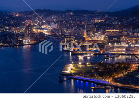 Nagasaki Prefecture: Night view of Mount Nabekanmuri in Nagasaki City, one of Japan's three greatest night views 130602283
