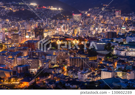Nagasaki Prefecture: Night view of Mount Nabekanmuri in Nagasaki City, one of Japan's three greatest night views Nagasaki Prefecture: Night view of Mount Nabekanmuri in Nagasaki City, one of Japan's three greatest night views 130602289