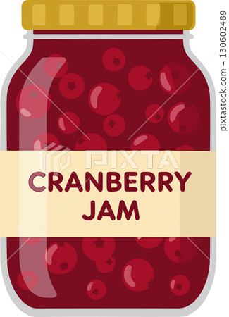 cranberry jam jar vector illustration material 130602489
