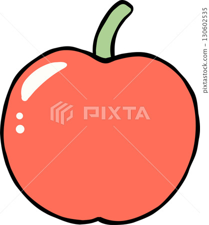 Illustration of a Red Apple Hand Drawn Illustration of a Red Apple Hand Drawn 130602535