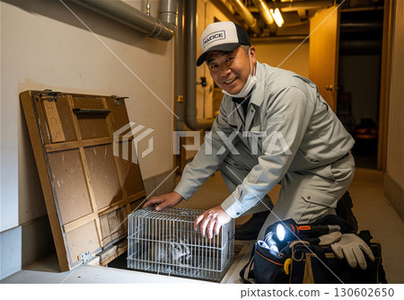 在建築物地板下設置陷阱的害蟲防治公司。捕捉浣熊和狸貓，保護安全安心的生活環境。 130602650