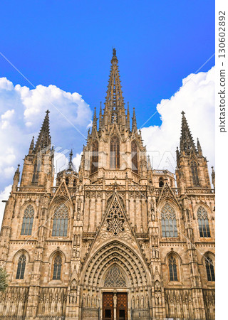 View of Santa Eulalia Cathedral in Barcelona's old town View of Santa Eulalia Cathedral in Barcelona's old town 130602892