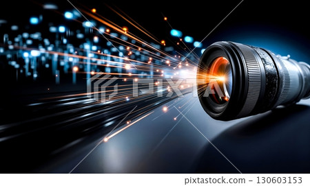 A close up of a camera lens with a blurry background 130603153