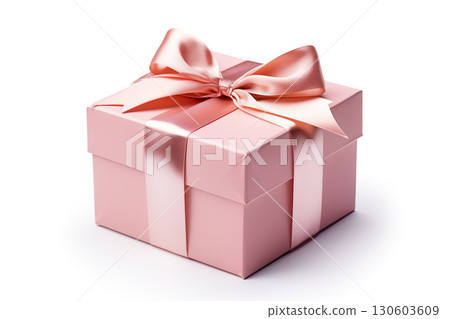 gift box with ribbon on white background. 130603609