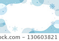 Winter Snowflake Fluid Shape Blue Light Blue Background Frame 16:9 Size 130603821