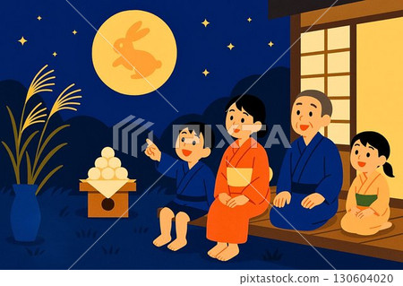 一家人享受滿月的插圖 130604020