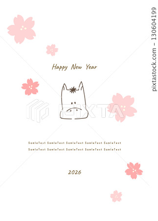 2026 New Year's Card 01 Simple Year of the Horse 130604199