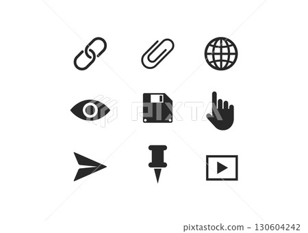 Web application interface set icon collection vector symbol Web application interface set icon collection vector symbol 130604242