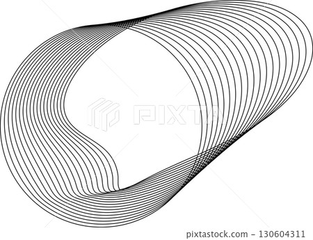 Circle flowing wavy lines blending shape. Technology design element Circle flowing wavy lines blending shape. Technology design element 130604311