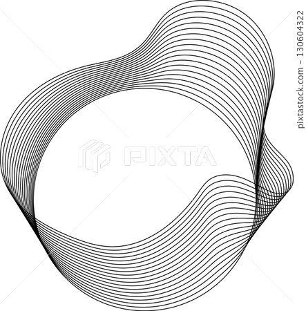 Circle flowing wavy lines blending shape. Technology design element 130604322