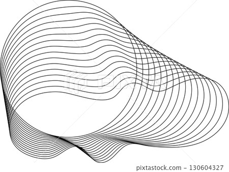 Circle flowing wavy lines blending shape. Technology design element 130604327