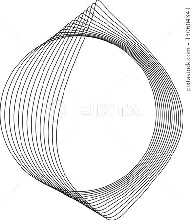 Circle flowing wavy lines blending shape. Technology design element 130604341
