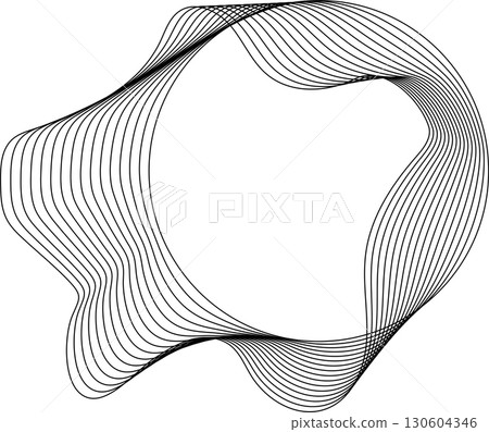 Circle flowing wavy lines blending shape. Technology design element Circle flowing wavy lines blending shape. Technology design element 130604346