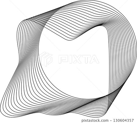 Circle flowing wavy lines blending shape. Technology design element Circle flowing wavy lines blending shape. Technology design element 130604357