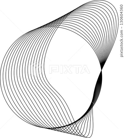 Circle flowing wavy lines blending shape. Technology design element Circle flowing wavy lines blending shape. Technology design element 130604360