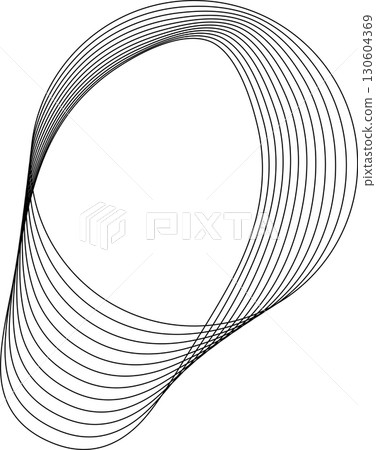 Circle flowing wavy lines blending shape. Technology design element 130604369