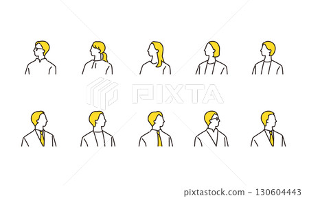 Business person horizontal icon set Business person horizontal icon set 130604443