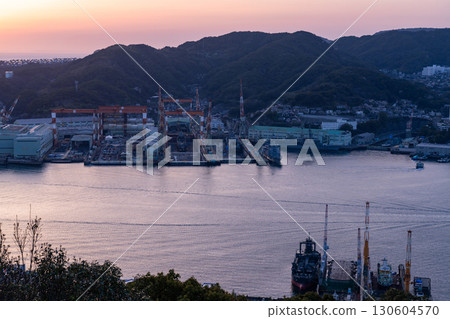 長崎縣:長崎港造船廠和鍋冠山的夜景 長崎縣:長崎港造船廠和鍋冠山的夜景 130604570