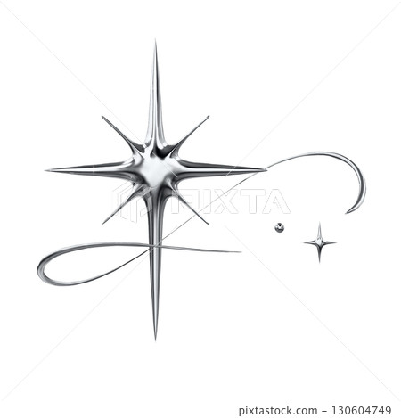 Metal chrome 3D illustration glitter Metal chrome 3D illustration glitter 130604749