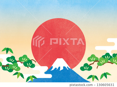 旭日和富士山的插圖 旭日和富士山的插圖 130605631