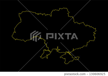 Ukraine country map. European countries. Doodle drawing outline sketch. Ukraine country map. European countries. Doodle drawing outline sketch. 130606925