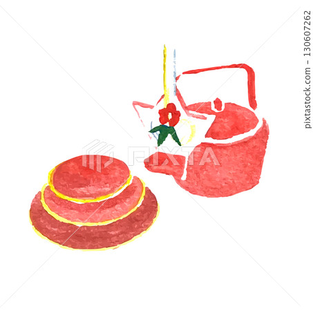 Illustration material: Hand-drawn New Year's sake 130607262