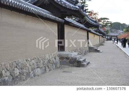 November, fence leading to the grounds of Horyuji Temple 130607376