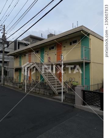 A colorful apartment with stairs 130607833