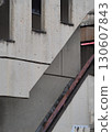 Scenery with stairs: Residential exterior stairs with windbreak 130607843