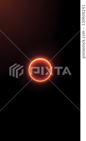 Glowing orange circle on dark background abstract minimalist design element Glowing orange circle on dark background abstract minimalist design element 130608241